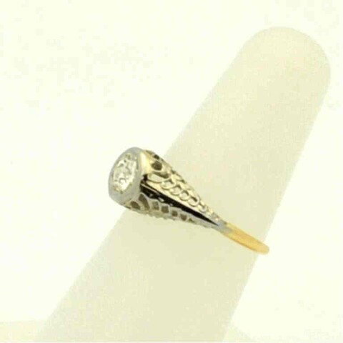 Vintage 14k 2tone diamond ring .40ct - 3
