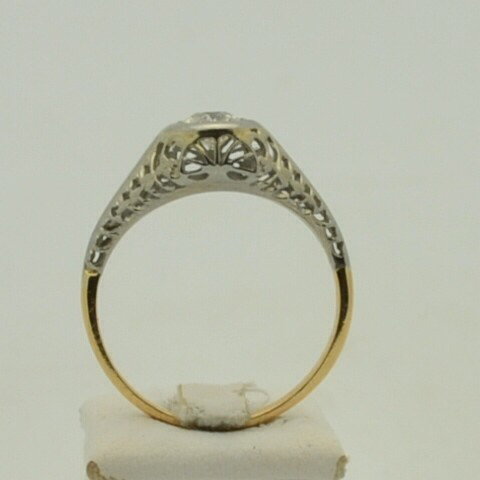Vintage 14k 2tone diamond ring .40ct - 4