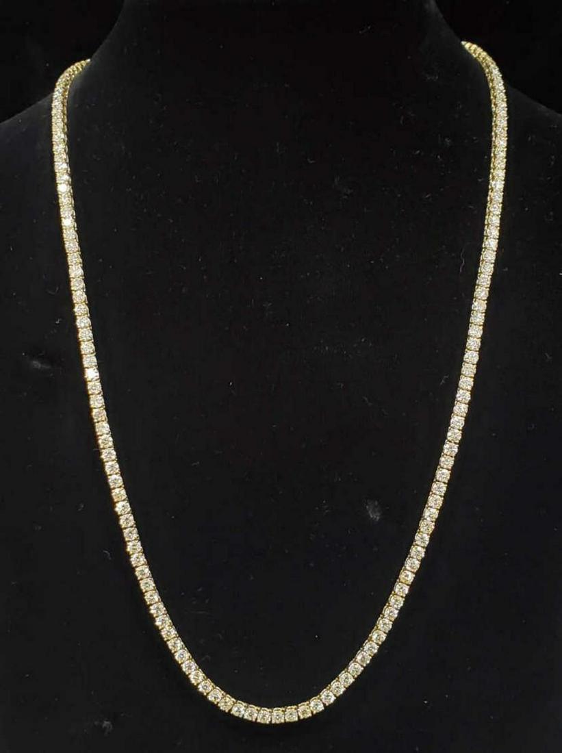 14kt yellow gold diamond tennis necklace (1 of 5)