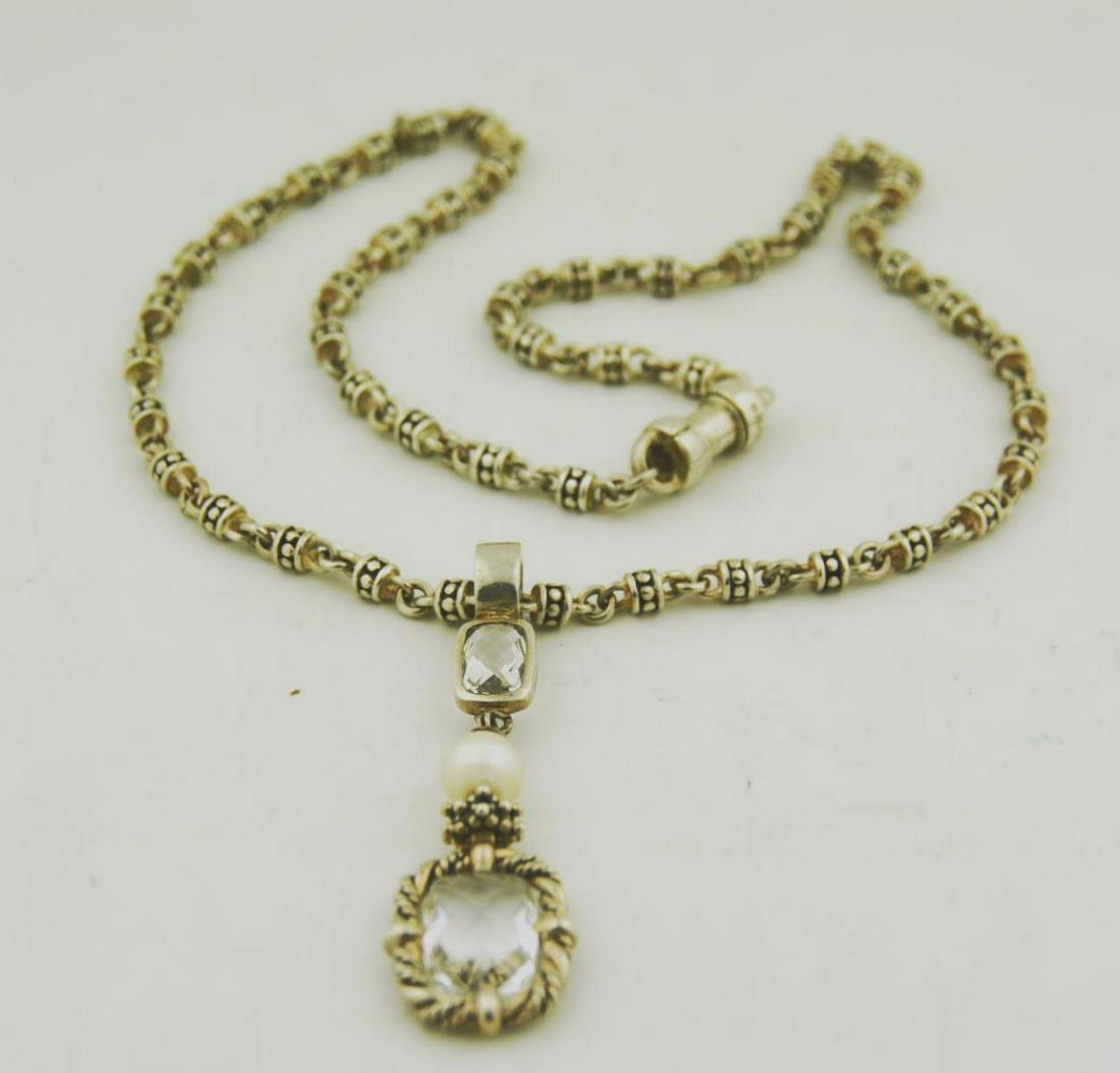 Michael Dawkins Sterling Pearl Quartz Necklace 34g (1 of 4)
