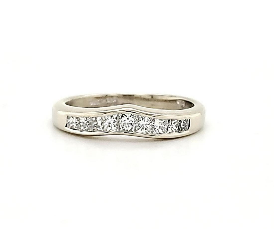 14kt white gold curved diamond band (1 of 6)
