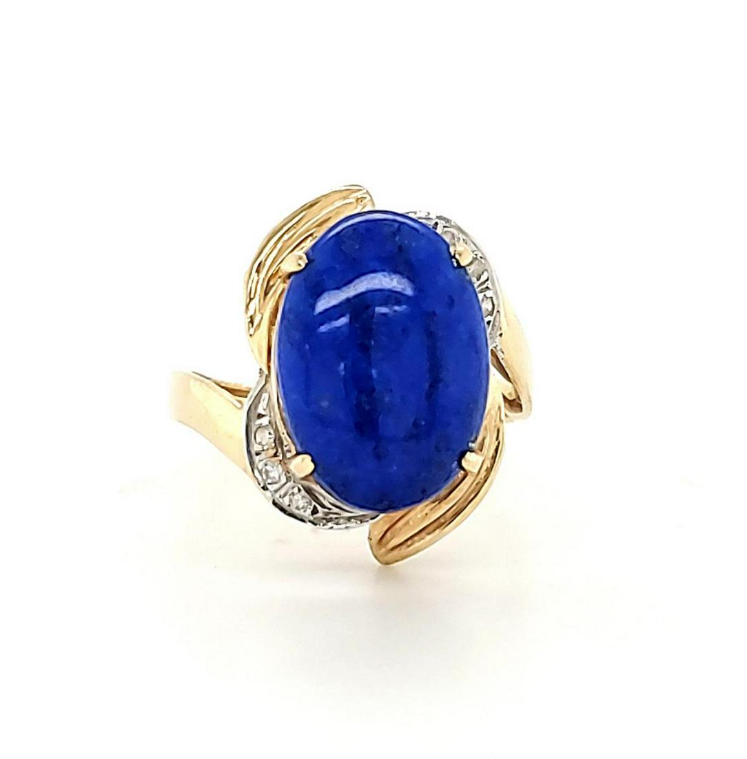 14kt yellow gold lapis lazuli ring (1 of 6)