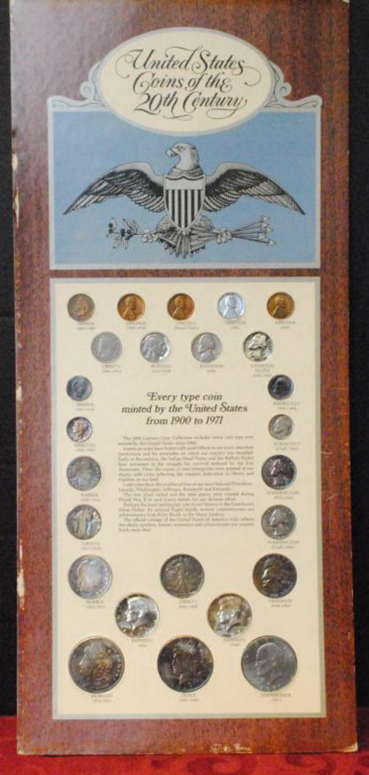 U.S. Coins of the 20th Century: U.S. Coins of the 20th Century. 25 coins in total from the Indian Cent to the Eisenhower Dollar. In various conditions