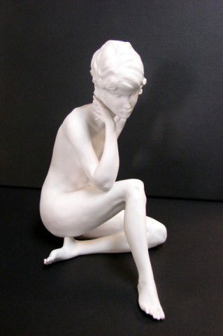 Kaiser Porcelain - Nude Girl Sitting 9" tall: Kaiser Porcelain - Nude Girl Sitting, 9" tall, no chips or cracks.