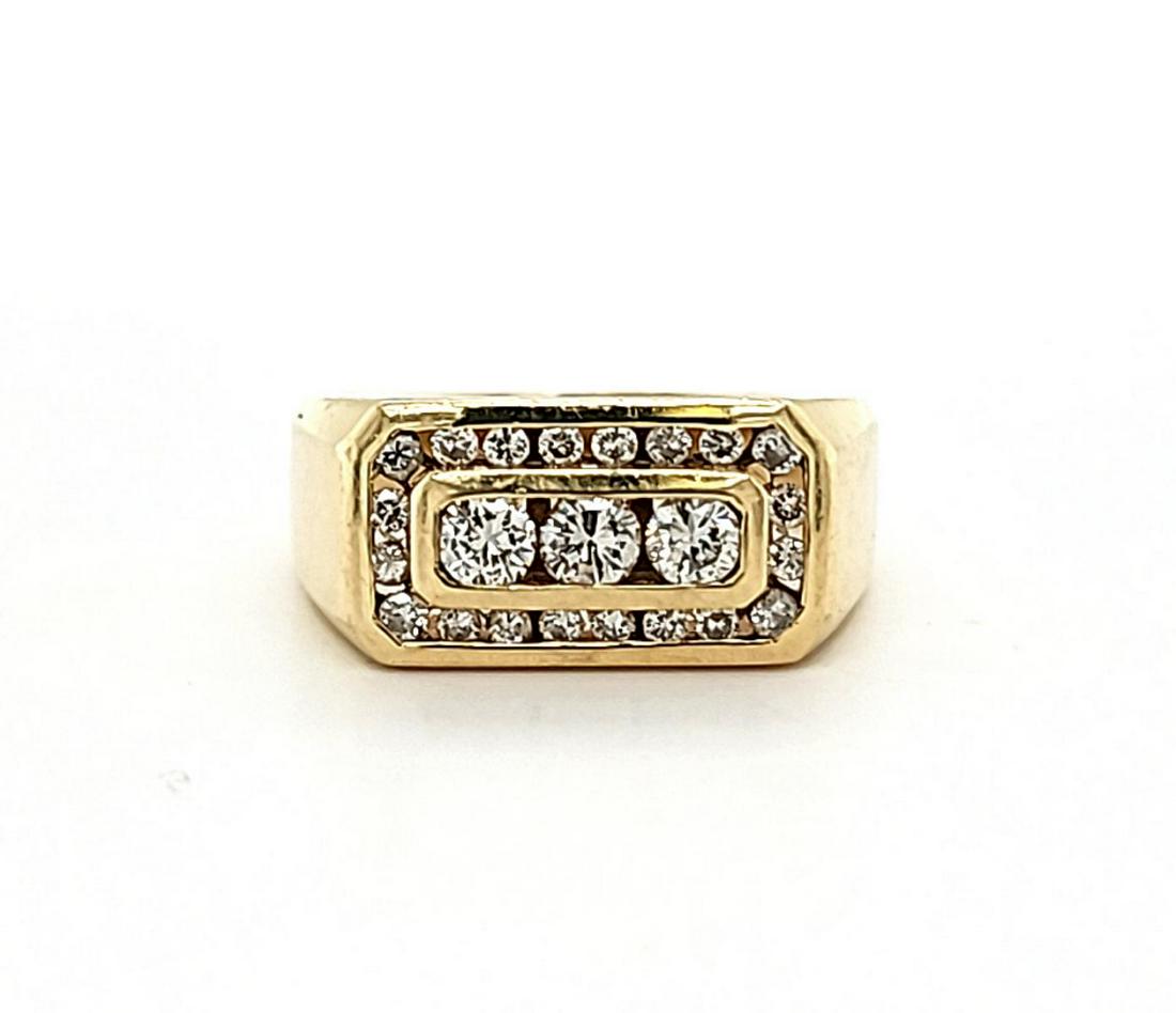 Men's 14kt yellow gold diamond ring (1 of 6)