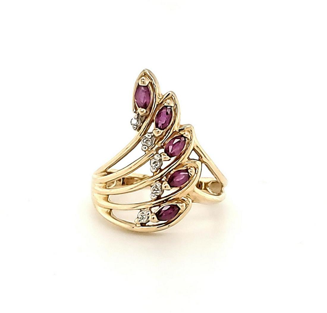14kt yellow gold Ruby & diamond fashion ring (1 of 6)