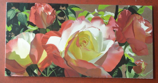 Giclee on Canvas Visions of Love by Brian Davis: Giclee on Canvas Visions of Love by Davis 48" x 24". Painting his favorite flowers and landscapes, Brian Davis captures light and shadows as they exist in nature, and transfers them on to canvas with 