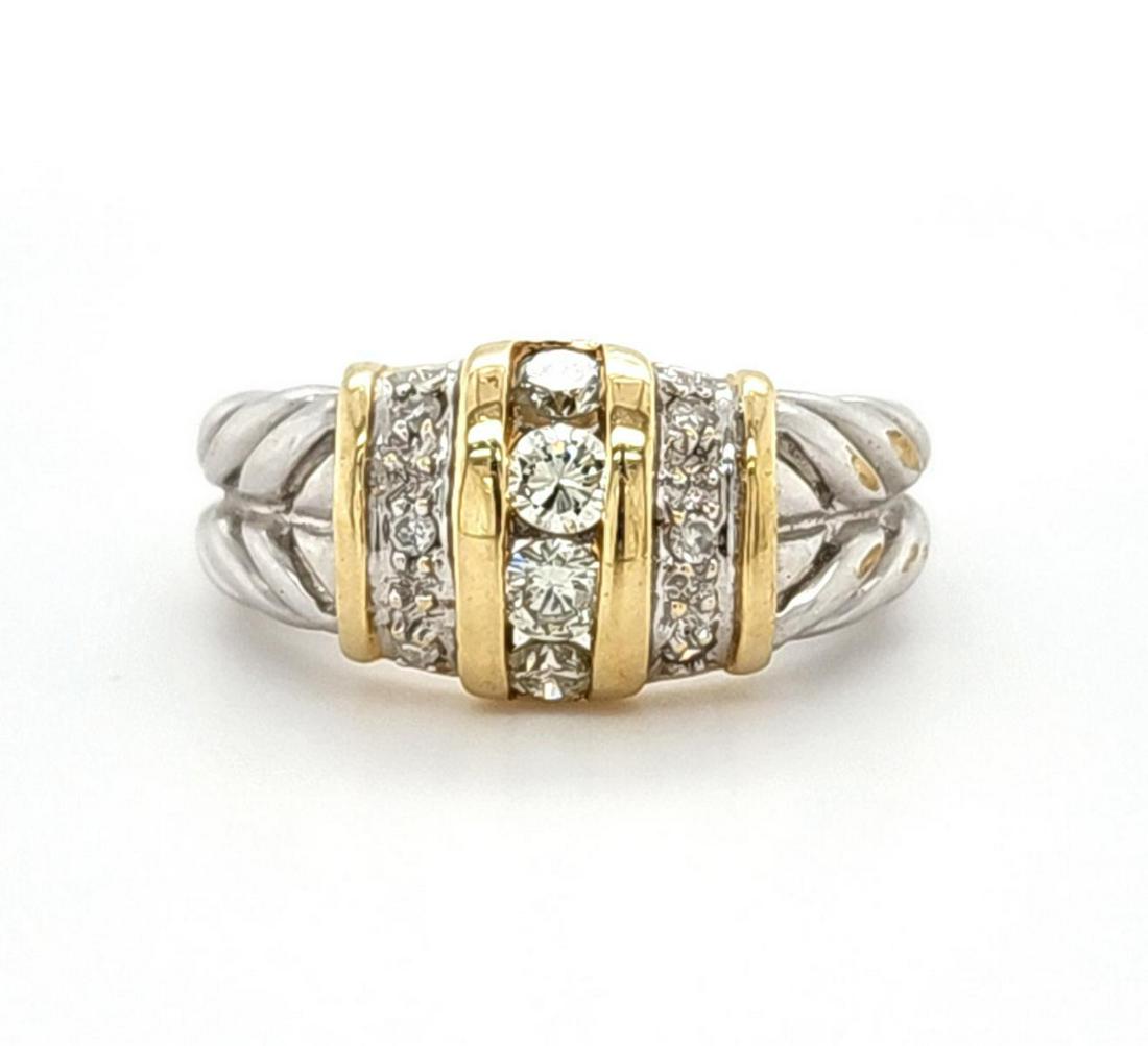 14kt two tone diamond fashion ring (1 of 7)
