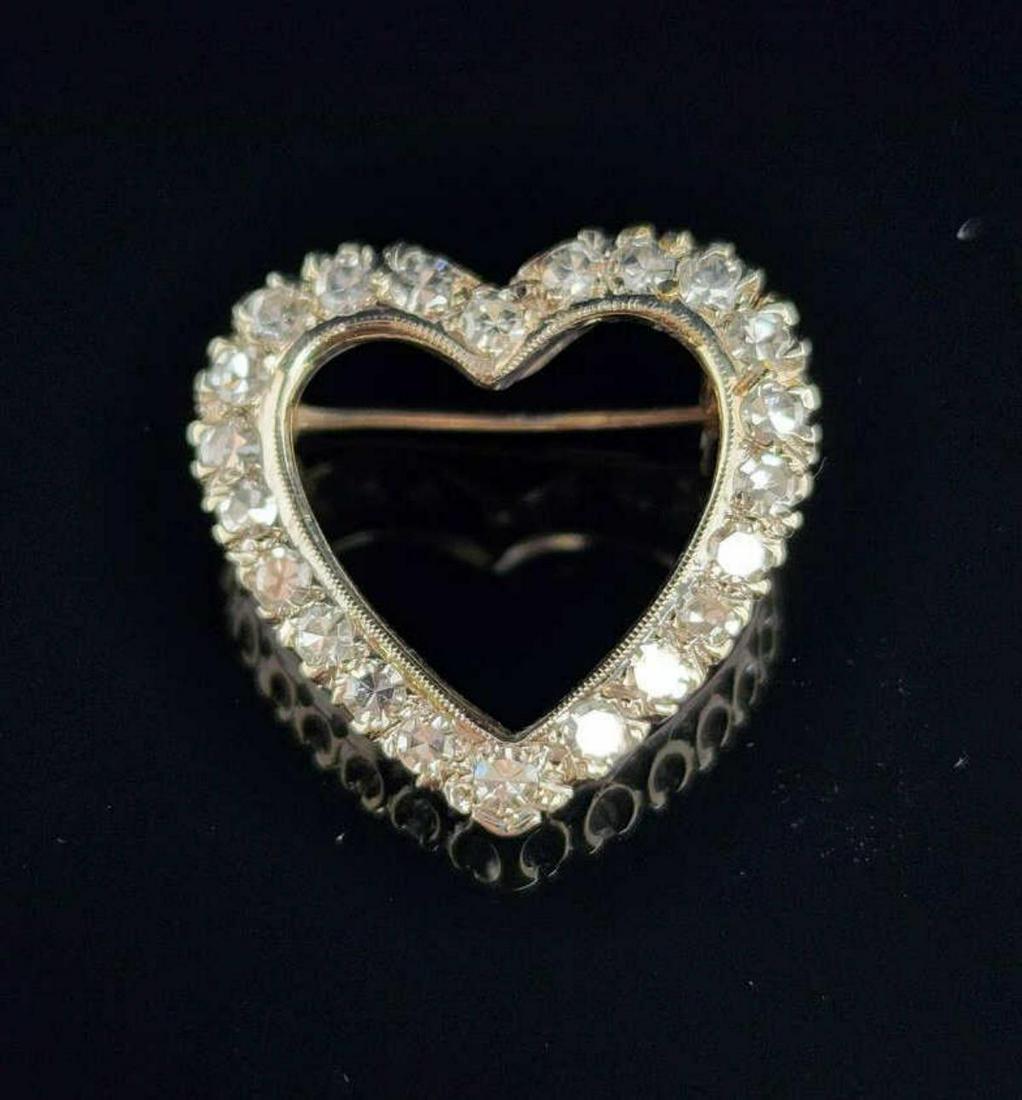 10kt white gold diamond heart pendant (1 of 3)