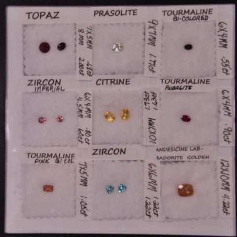 36 Framed Genuine Gems: 36 Framed Genuine Gems Multiple sizes and kind...Aqua , Peridot, Zircon in Frames