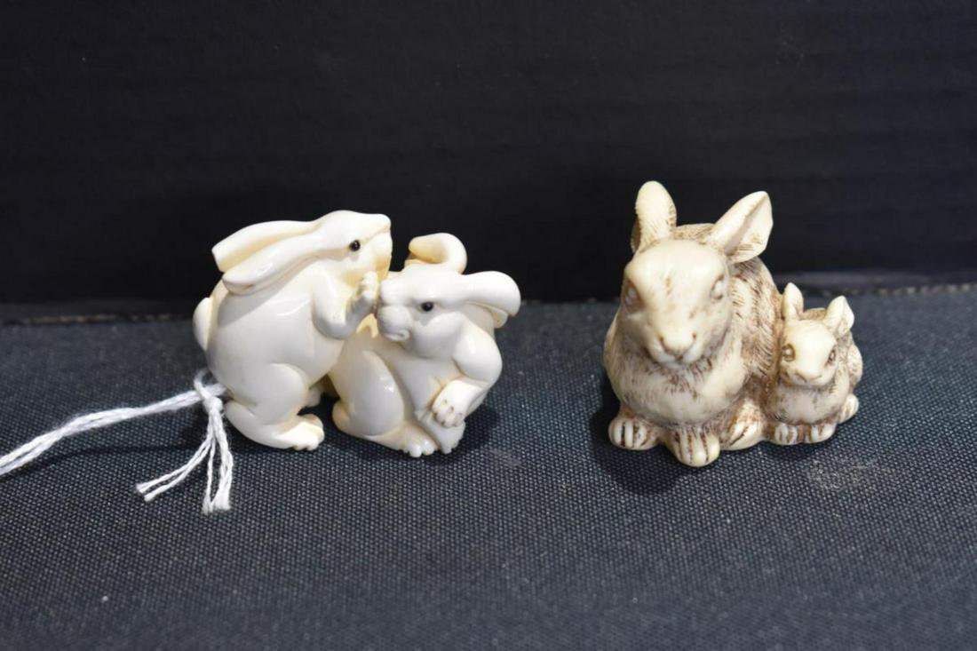 Two Signed Vintage Japanese Carved Netsuke (1 of 5)
