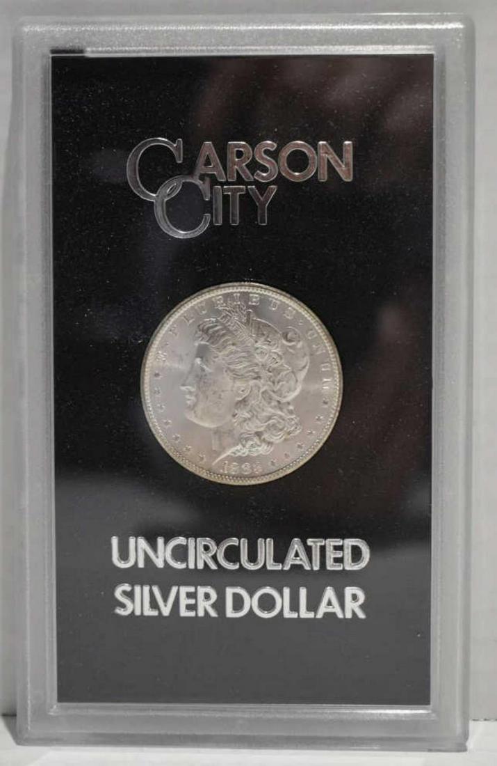 1883 Carson City Morgan Silver Dollar: 1883 Carson City Morgan Silver Dollar GSA BU Box & Papers