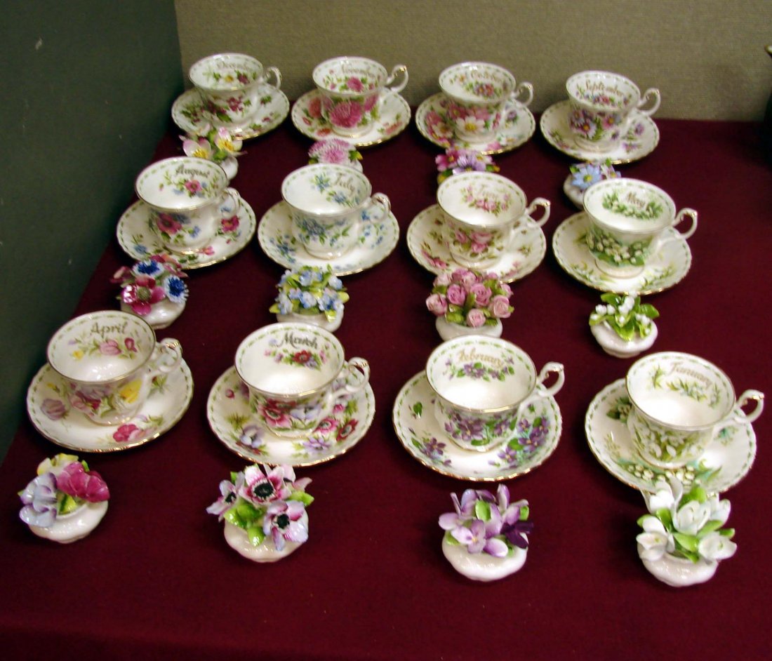 194 12 Royal Albert Flower of the Month 3 pc. set