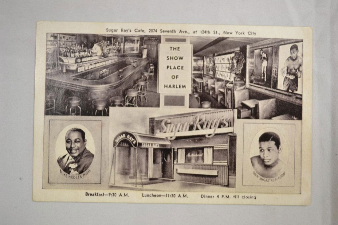 Autographed Sports Postcard Sugar Ray Robinson: Autographed Sports Postcard-Boxing Sugar Ray Robinson