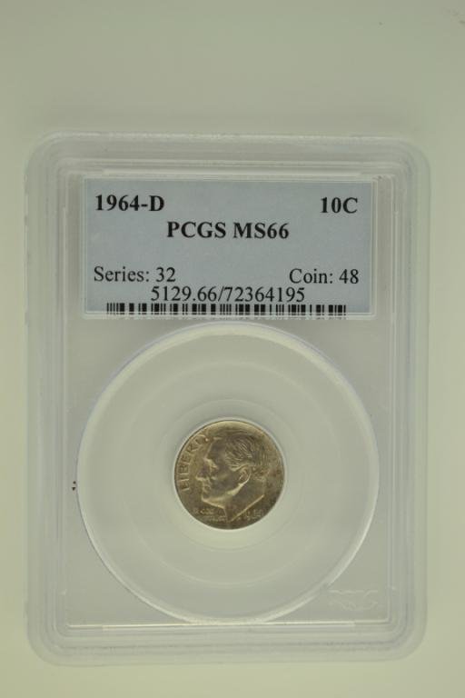 1964-D 10c Roosevelt Dime PCGS MS66: 1964-D 10c Roosevelt Dime PCGS MS66