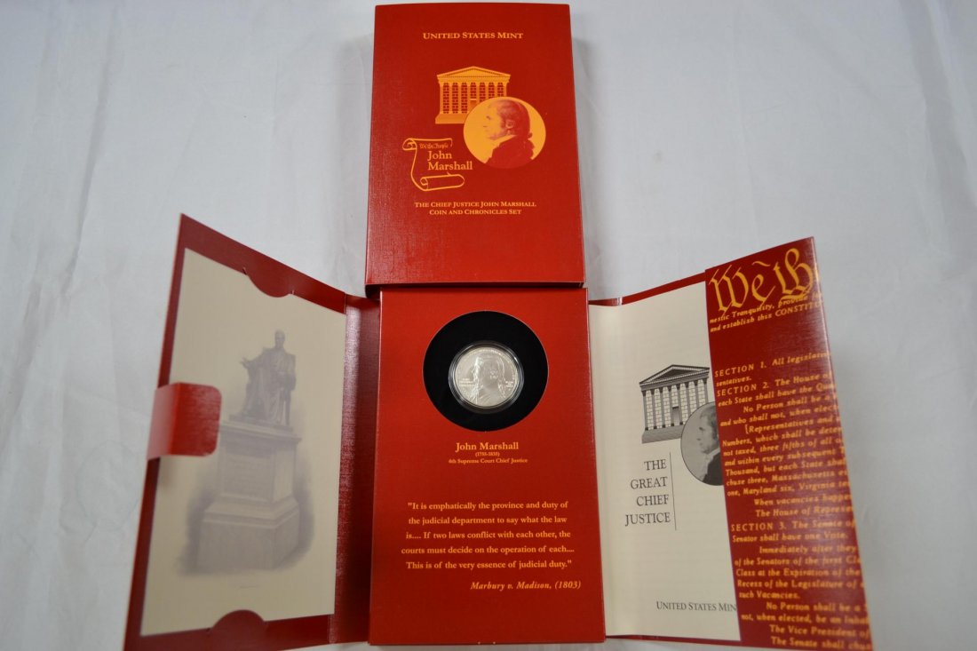 Chief Justice John Marshall Coin&Chronicles Set: Chief Justice John Marshall Coin&Chronicles Set 1 90% Coin with Certificate of Authenticity