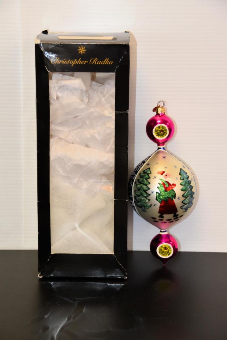 Christopher Radko 15th Anniversary Blue Lucy: Christopher Radko 15th Anniversary Blue Lucy Reflector Drop Christmas Ornament