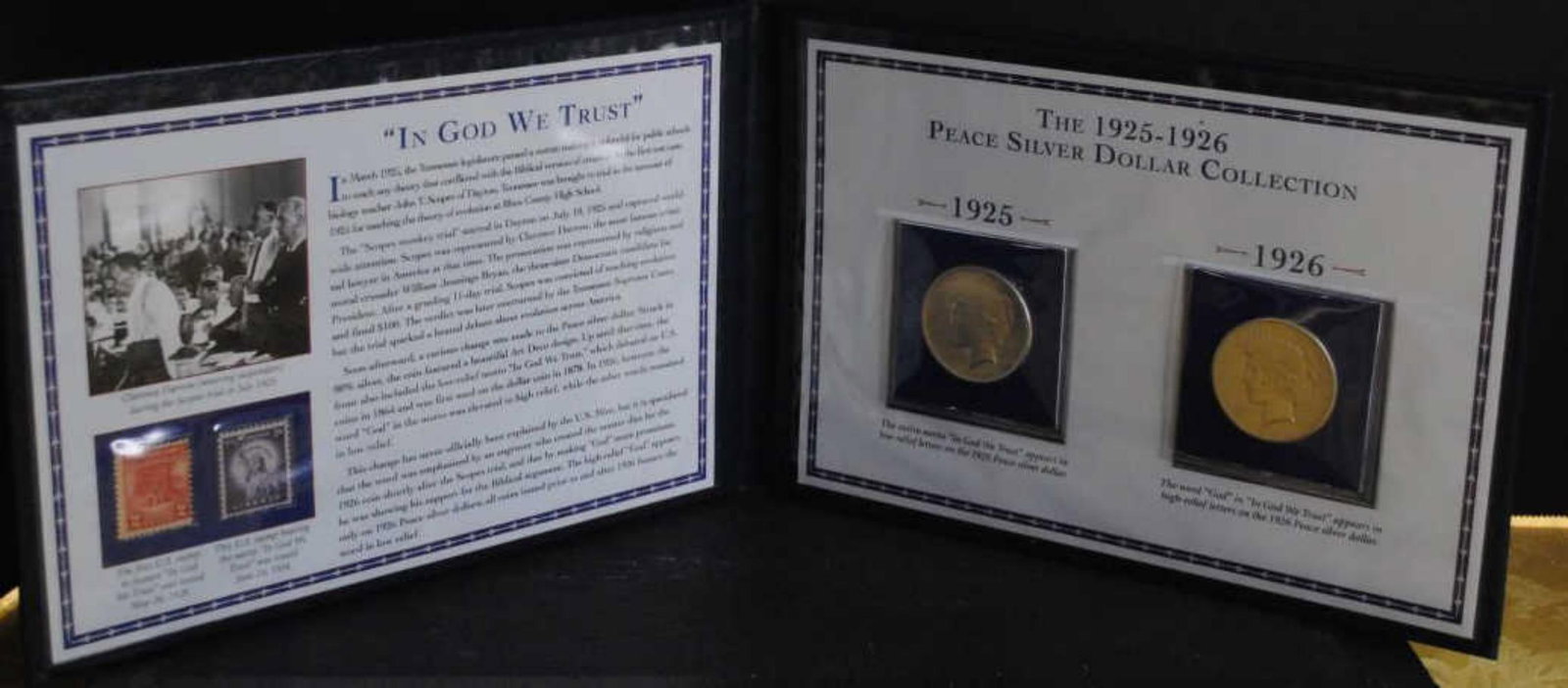 1925 and 1926 Peace Dollar in Set: 1925 and 1926 AU Peace Dollarsin nice presentation folder