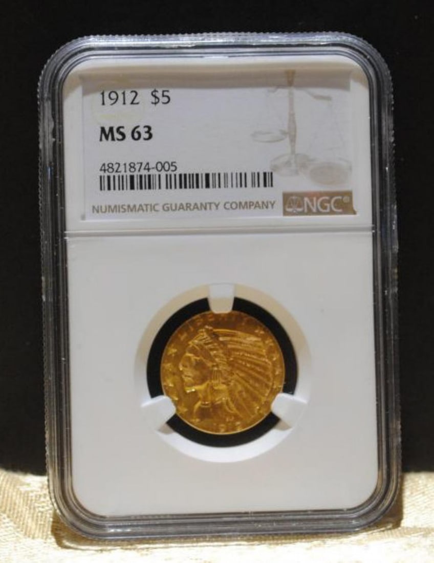 1912 Gold $5 Indian NGC MS63 (1 of 3)
