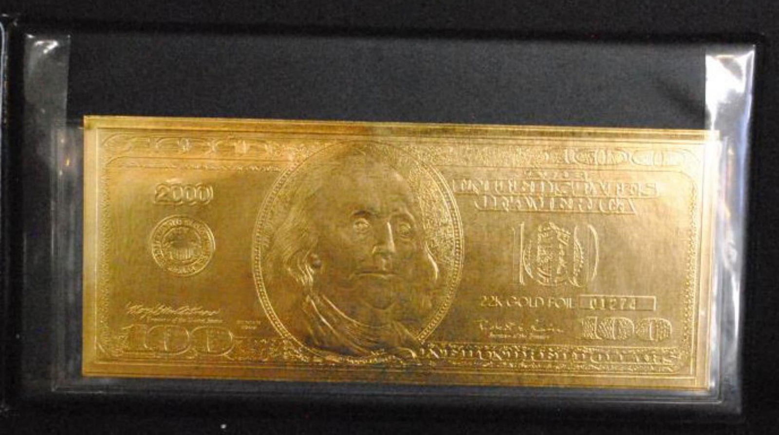 2000 Gold Foil 100 Dollar  Note (1 of 2)