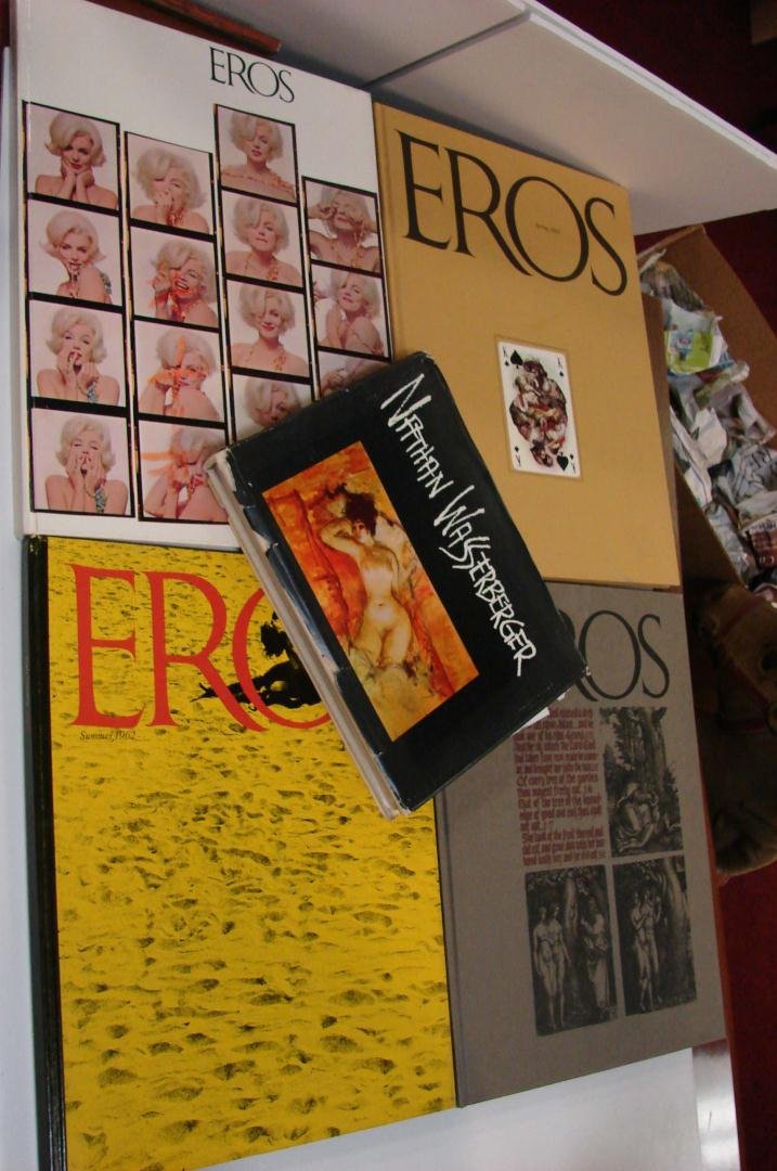 4 EROS books - Marilyn Monroe, Nathan Wassberger: 4 EROS books including one with Marilyn Monroe photos, 1967 signed Nathan Wassberger book by Eminent Publications.
