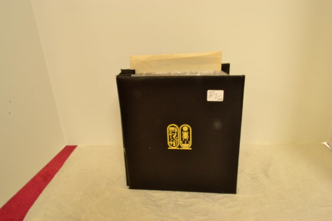 Album of 38 Egyptian Tutankhamun 23 Kt Gold Stamp: Album of 38 Egyptian Tutankhamun 23 Kt Gold Layered Stamps