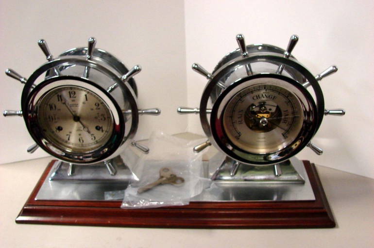 Salem Ship's Clock & Barometer W/key