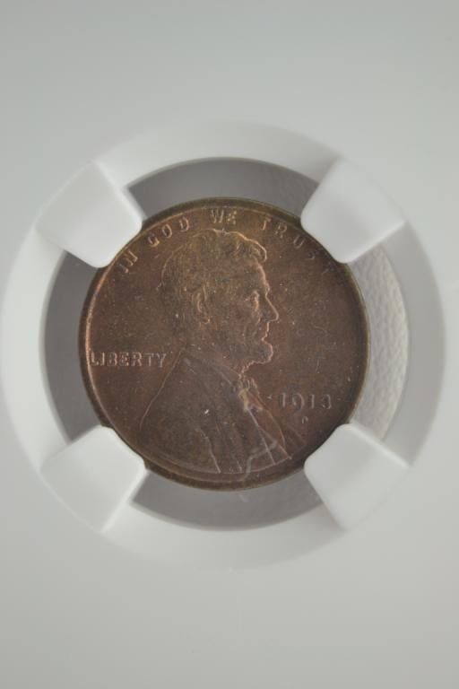 1913-D 1c Lincoln Cent NGC MS 64 RB: 1913-D 1c Lincoln Cent NGC MS 64 Red Brown
