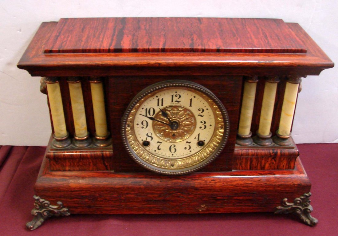 Vintage Seth Thomas Mantle Clock: Vintage Seth Thomas Mantle Clock, no key, 18 long x 11" high."