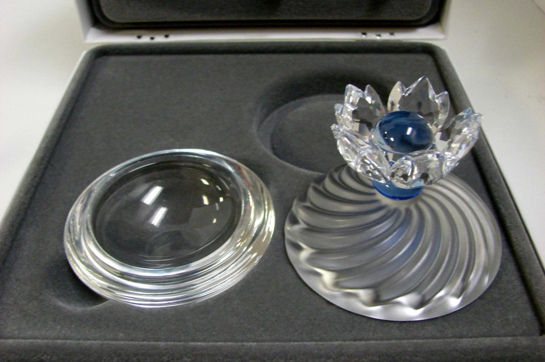 Swarovski Blue Flower Jewel Box: Swarovski Blue Flower Jewel Box - #207886, art of the Exquisite Accents theme, original box and packing.