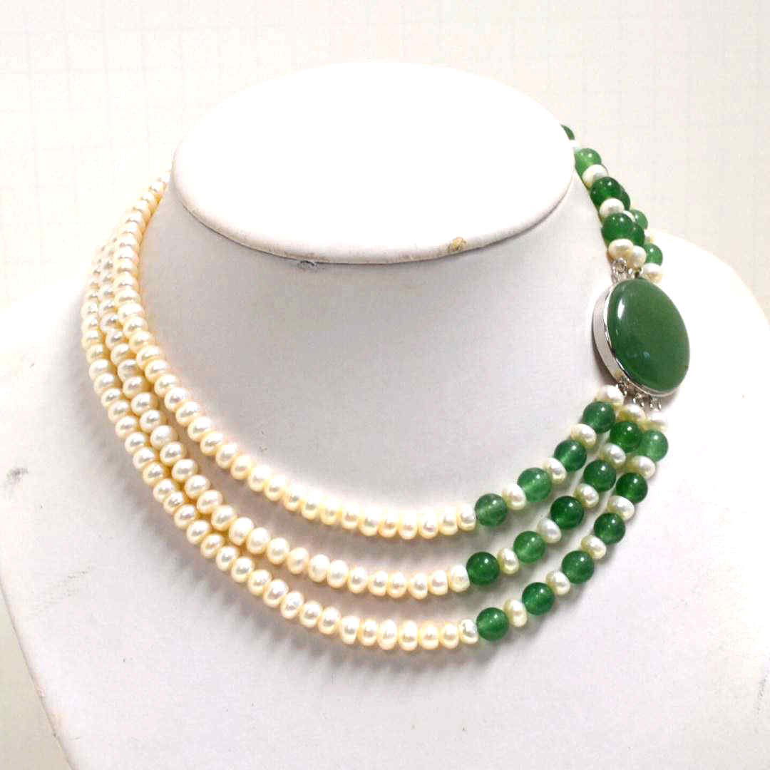 Freshwater Pearl & Jade necklace