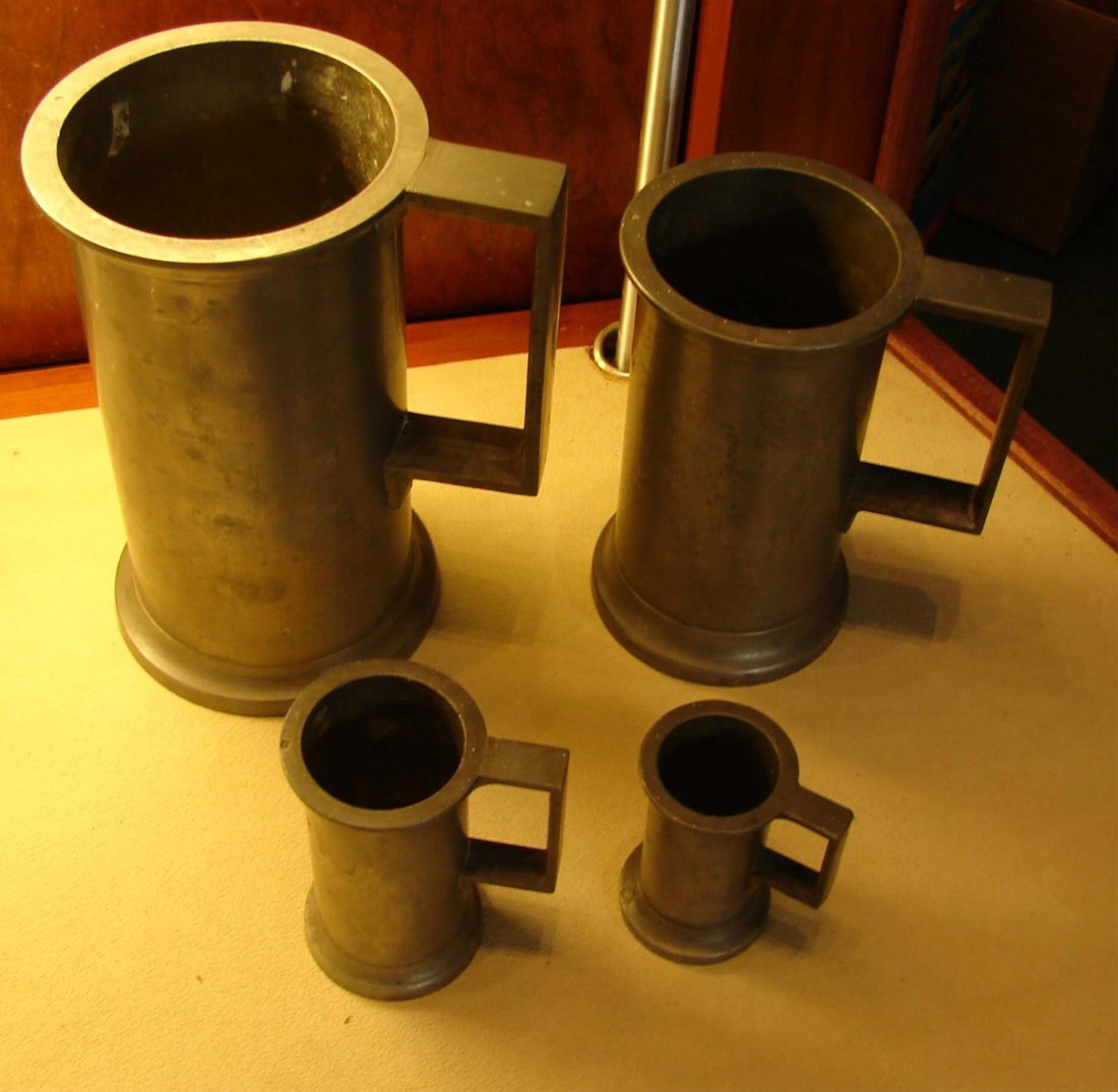 Antique Pewter Measuring Cups