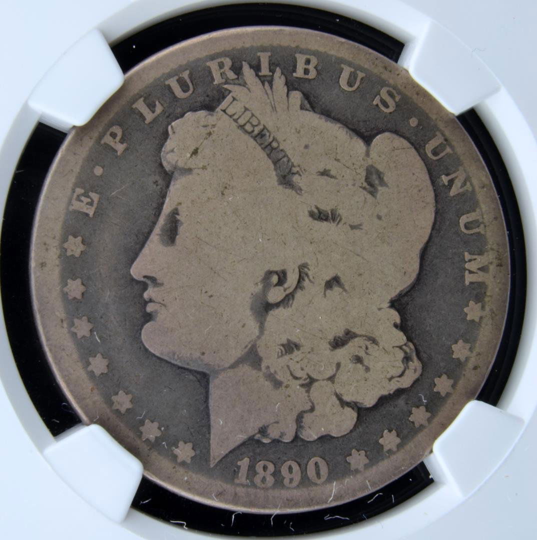 1890-CC Top 100 Morgan Silver Dollar VAM-4 NGC G 4: 1890-CC Top 100 Morgan Silver Dollar VAM-4 Tail Bar NGC G 4