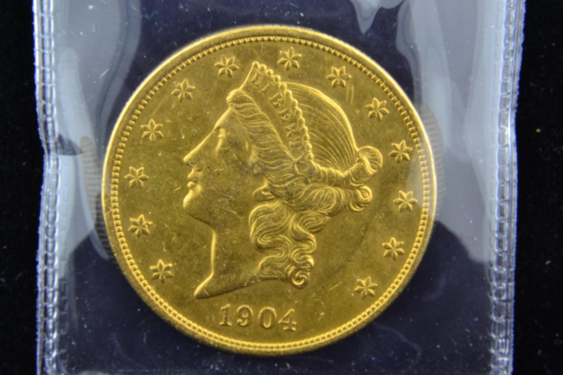 1904 $20 Liberty Head Gold Double Eagle XF+: 1904 $20 Liberty Head Gold Double Eagle XF+