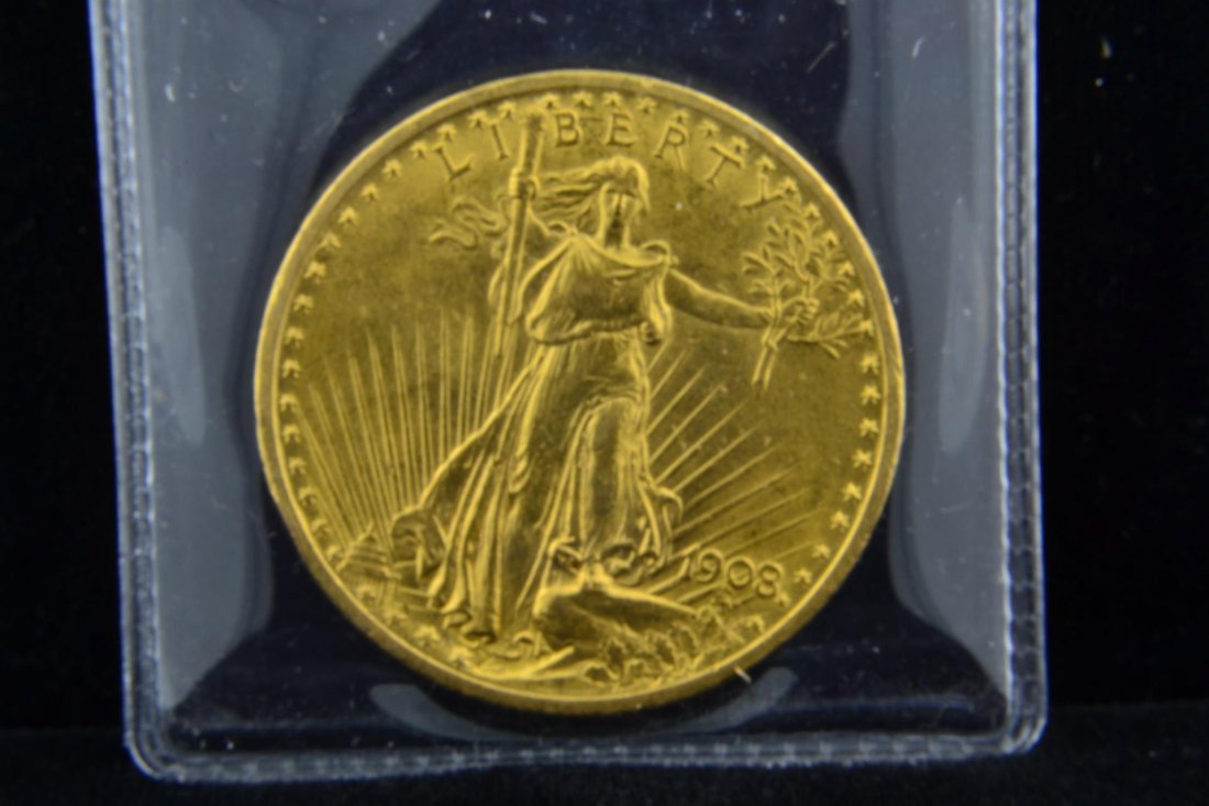 1908 $20 Saint Gaudens Gold Double Eagle BU: 1908 $20 Saint Gaudens Gold Double Eagle BU