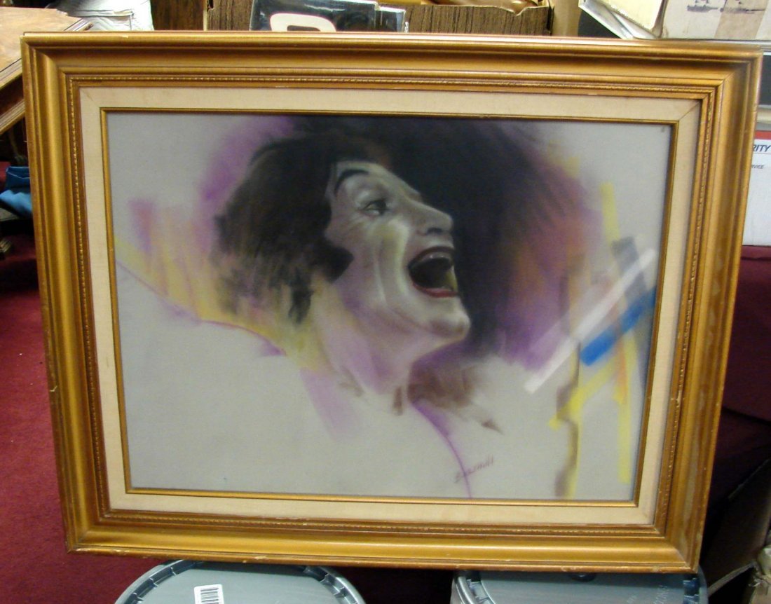 Original Pastel of Marcel Marceau by Greg Biolchin: Original Pastel of Marcel Marceau by local artist, Greg Biolchini. Greg has had 30 solo shows since 1979 and participated in many group exhibitions throughout the south as well as the National Arts Cl