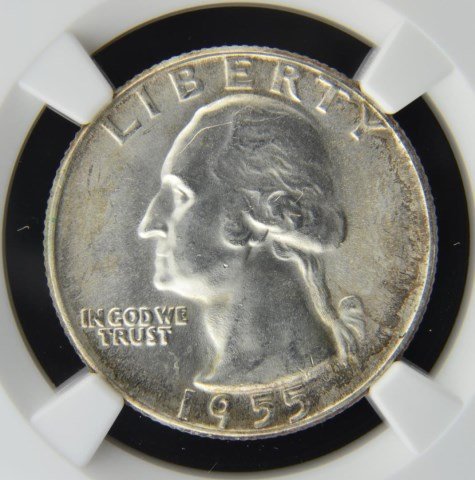 1955 Washington Quarter Dollar NGC MS 65: 1955 Washington Quarter Dollar NGC MS 65