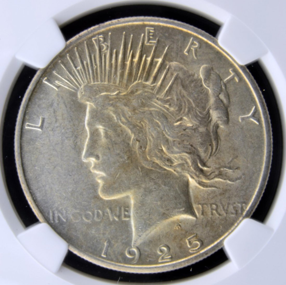 1925 S Peace Silver Dollar NGC AU 58: 1925 S Peace Silver Dollar NGC AU 58
