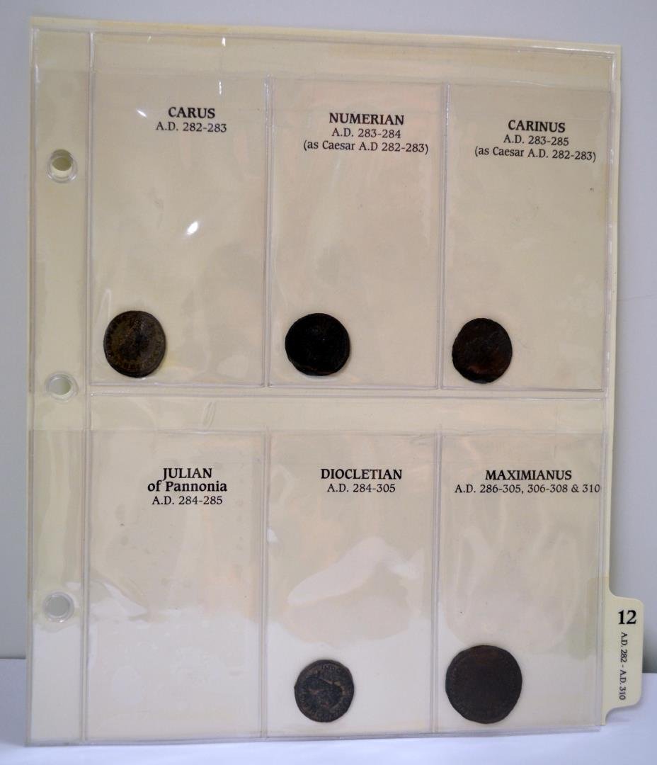 AD 282-AD 310 Lot of 6 Roman Empire Ancient Coins: AD 282-AD 310 Lot of 6 Roman Empire Ancient Coins - Carus, Numerian, Carinus, Dioletian, and 2 Maximianus