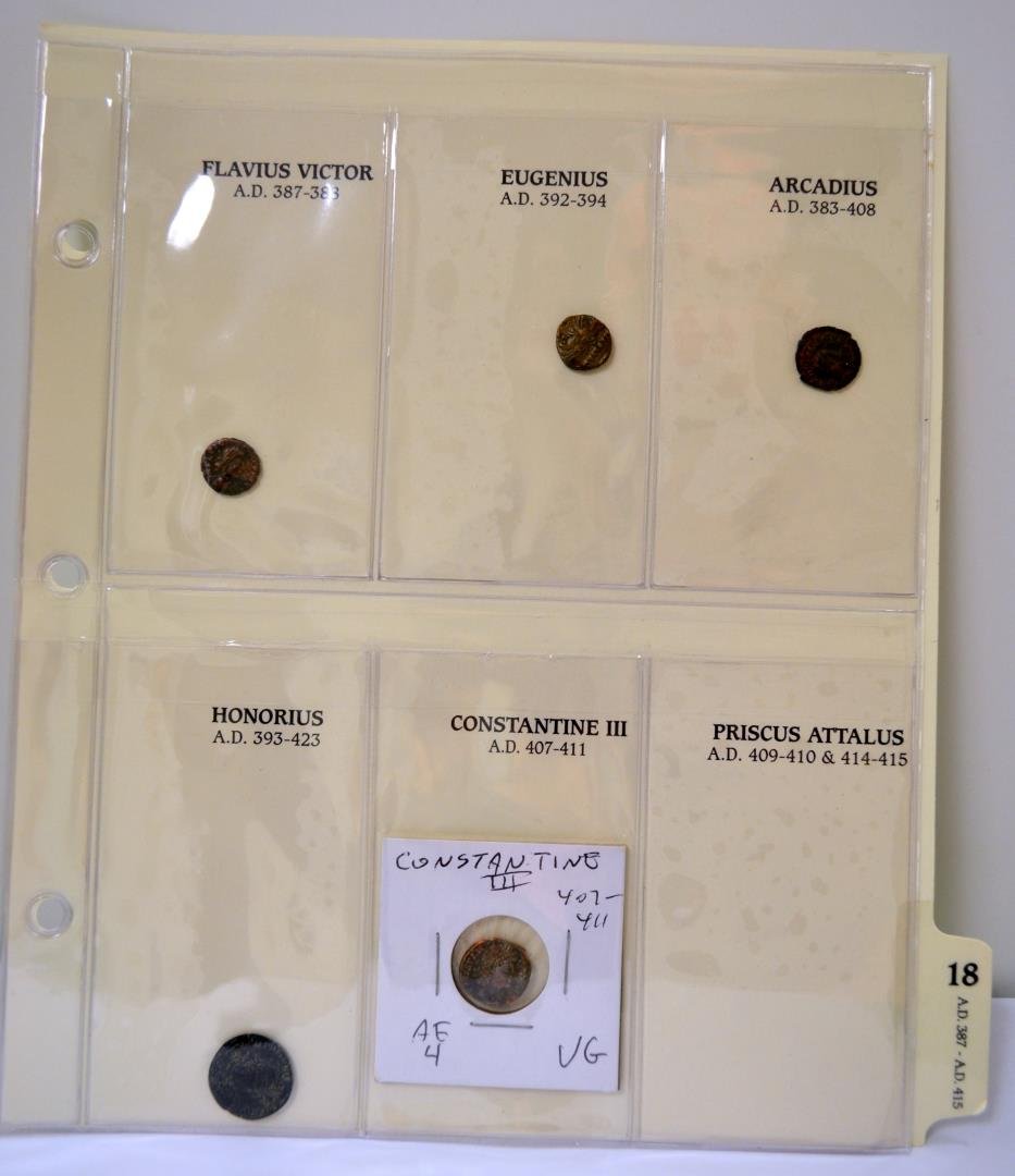 AD 387-AD 415 Lot of 5 Roman Empire Ancient Coins: AD 387-AD 415 Lot of 5 Roman Empire Ancient Coins - Flavius Victor, Eugenius, Arcadius, Honorius, and Constantine III