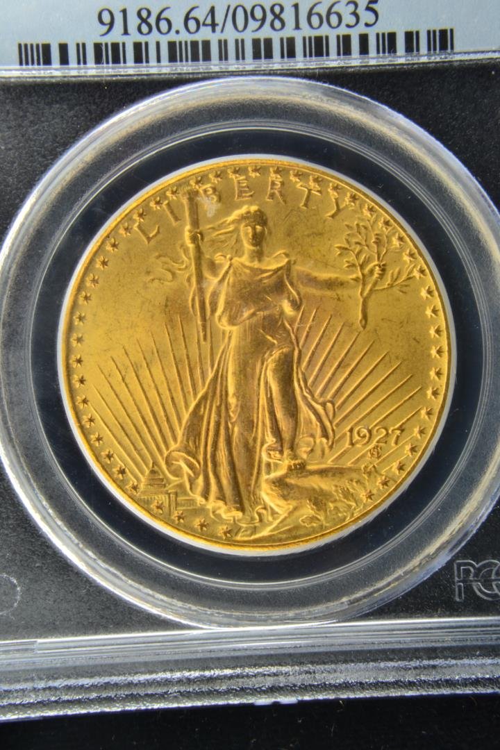 1927 $20 Saint Gaudens Gold Double Eagle PCGS MS64: 1927 $20 Saint Gaudens Gold Double Eagle PCGS MS 64