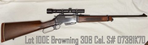 Browning 308 Cal., Rifle, Gun: S# 07381K70. Redfield Bearcub 2 3/4X Scope All firearms are being sold by Gulfcoast Realty & Auctions. LLC. AB1389, Bruce C. Scott Florida Auctioneers Lic # AU415 is the primary auctioneer. Please ref