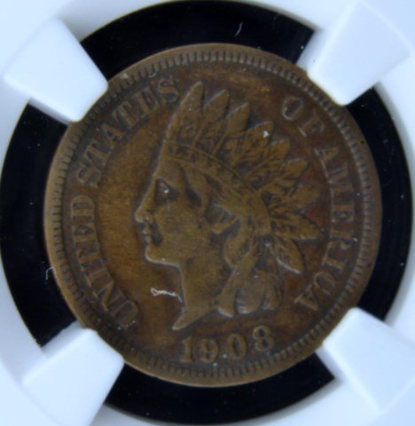 1908 S Indian Head Cent NGC VF 25 BN: 1908 S Indian Head Cent NGC VF 25 BN