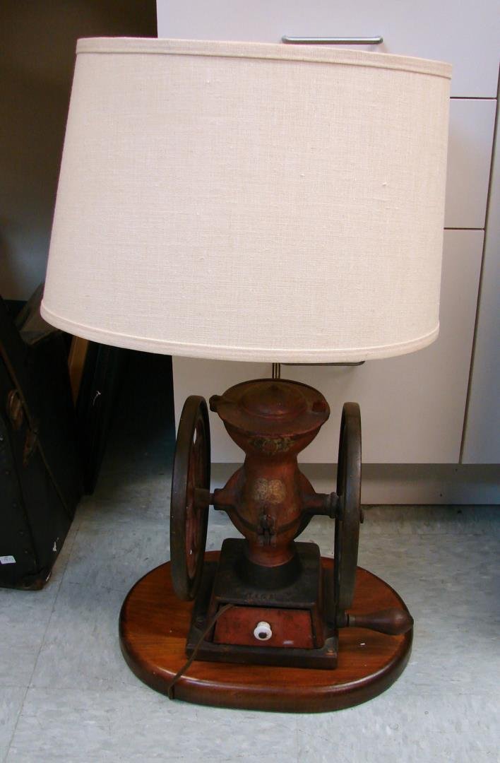 Vintage Coffee Grinder Lamp