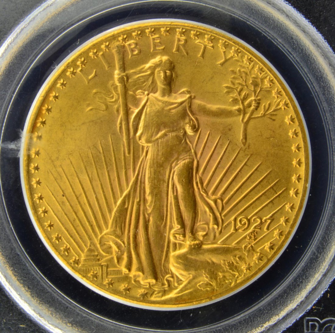 1927 $20 Saint Gaudens Gold Double Eagle PCGS MS62: 1927 $20 Saint Gaudens Gold Double Eagle PCGS MS 62 - Green Label