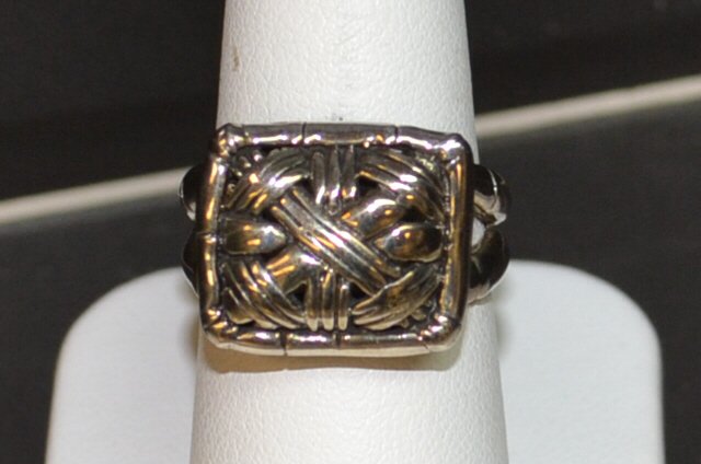 Sterling Bamboo Takraw John Hardy Ring: Sterling bamboo takraw ring by John Hardy, finger size 8.