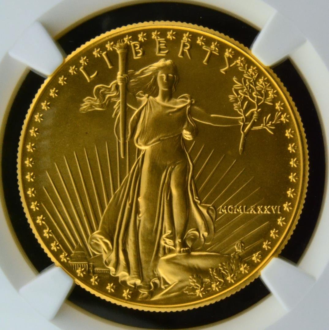 1986 $50 One-Ounce Gold American Eagle NGC MS 70: 1986 $50 One-Ounce Gold American Eagle NGC MS 70