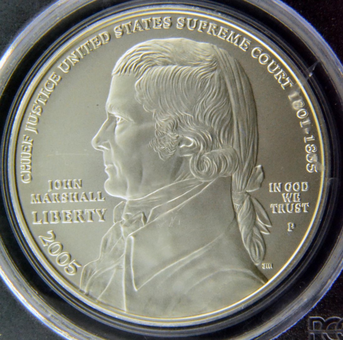 2005 P Marshall Silver Dollar PCGS MS 70: 2005 P Chief Justice John Marshall Commemorative Silver Dollar PCGS MS 70