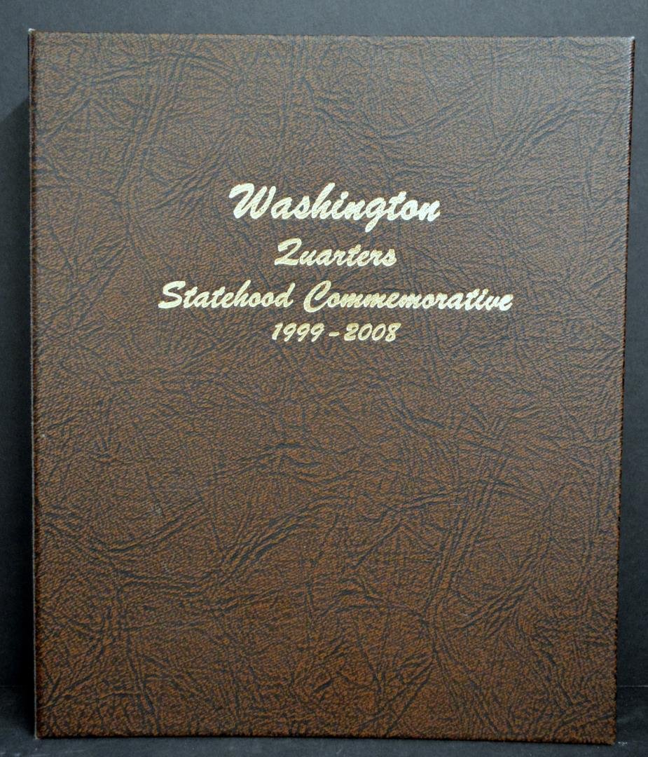 1999-2009 (108) Silver State & Territory Quarters: 1999-2008 (100) Silver Statehood Commemorative Washington Quarter Dollars in #7143 Dansco Book Plus (8) 2009 Silver Territory Washington Quarters - Beautiful Gift