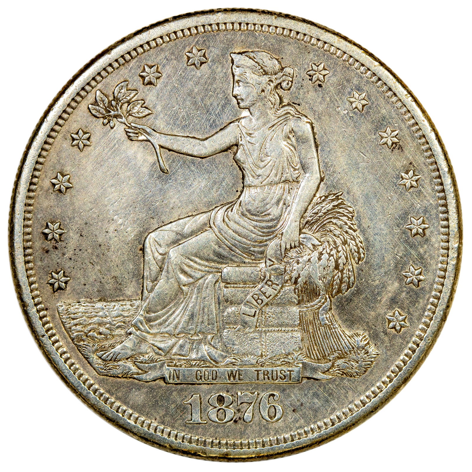 AU-50 Details 1876-S Trade $1 (1 of 2)